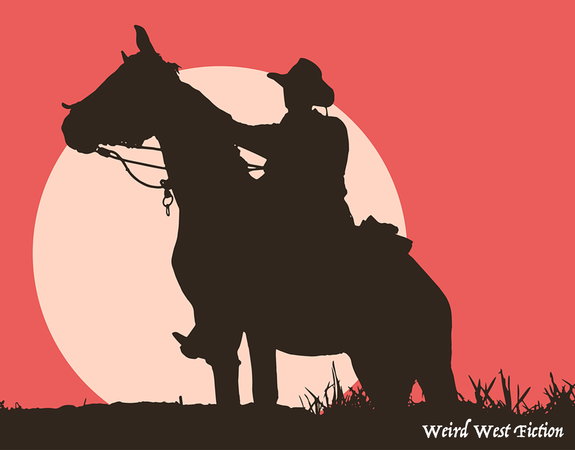 rider on a horse at sunset.